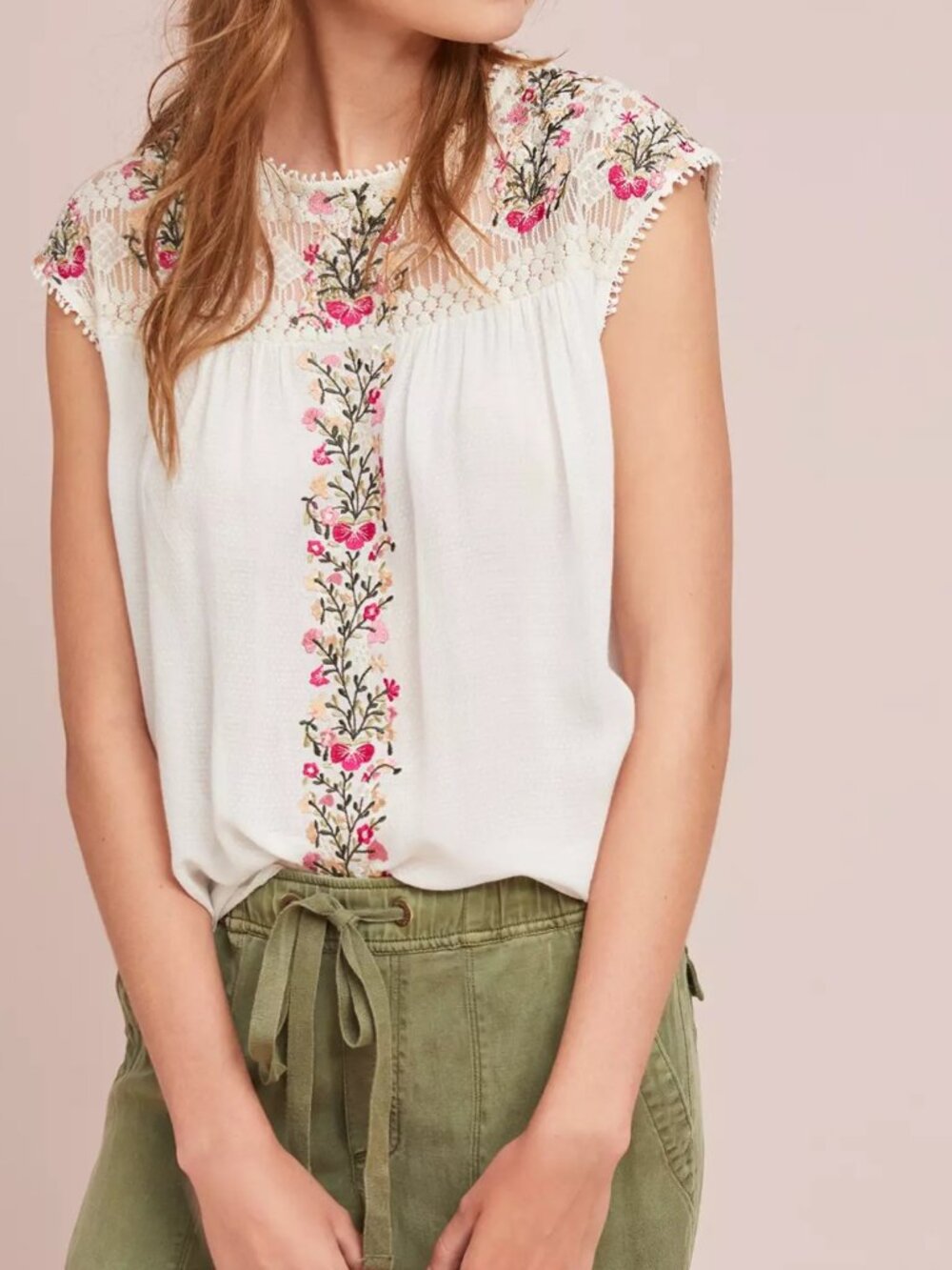 Anthropologie Ranna Gill | Eloise Floral Garden Whimsy Sheer Concert Top XS